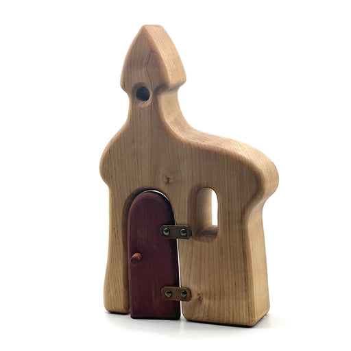 Handcrafted Open Ended Wooden Toy Castles - Chapel with Door