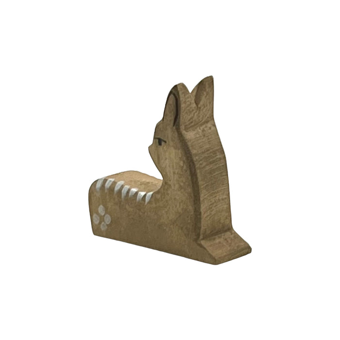 Handcrafted Open Ended Wooden Toy Animal - Deer Lying