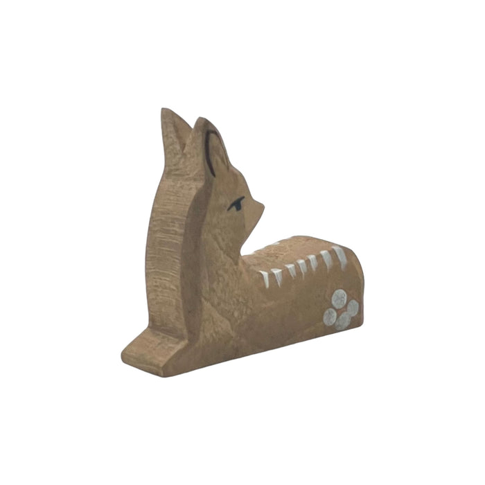 Handcrafted Open Ended Wooden Toy Animal - Deer Lying