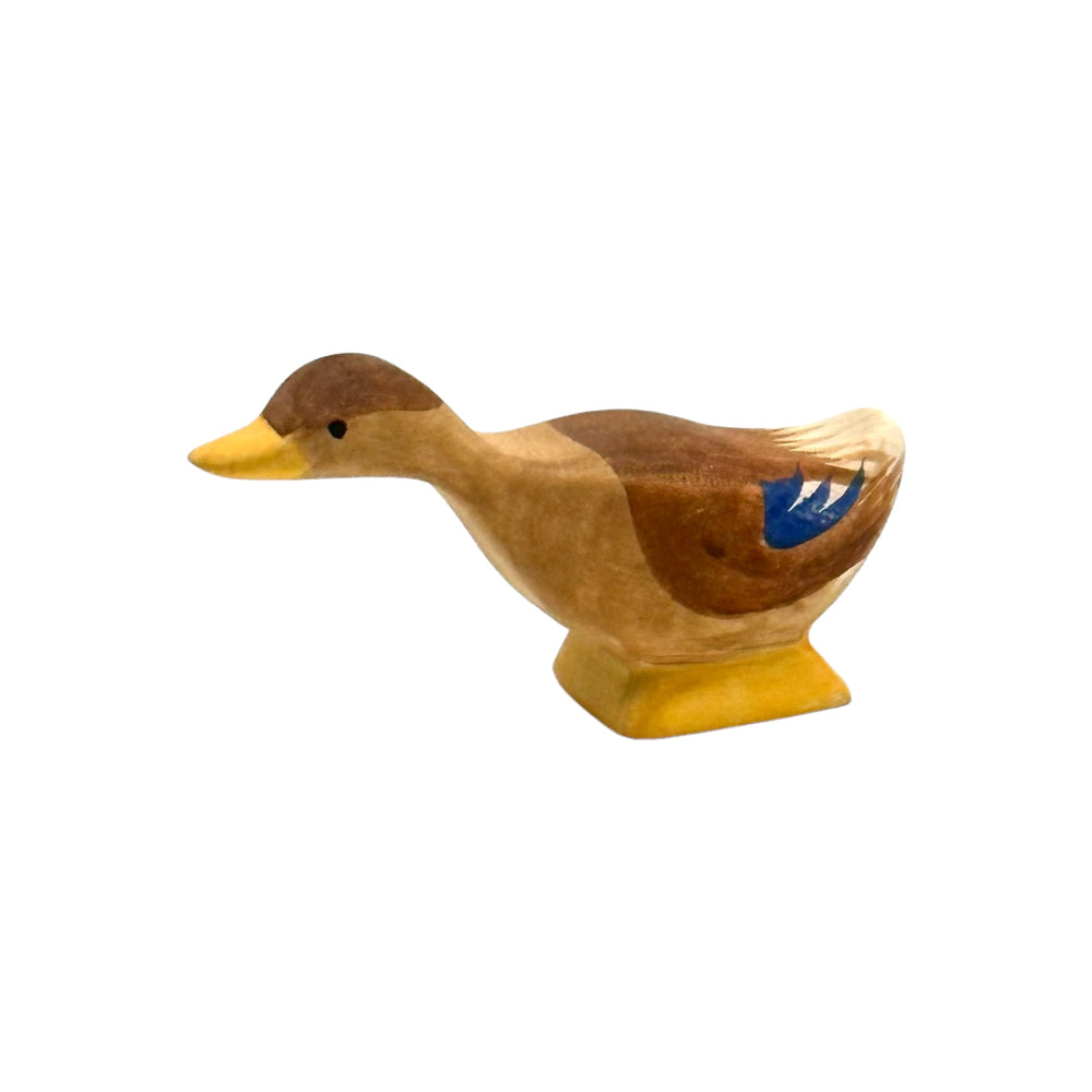 Handcrafted Open Ended Wooden Toy Farm Animal - Duck long neck