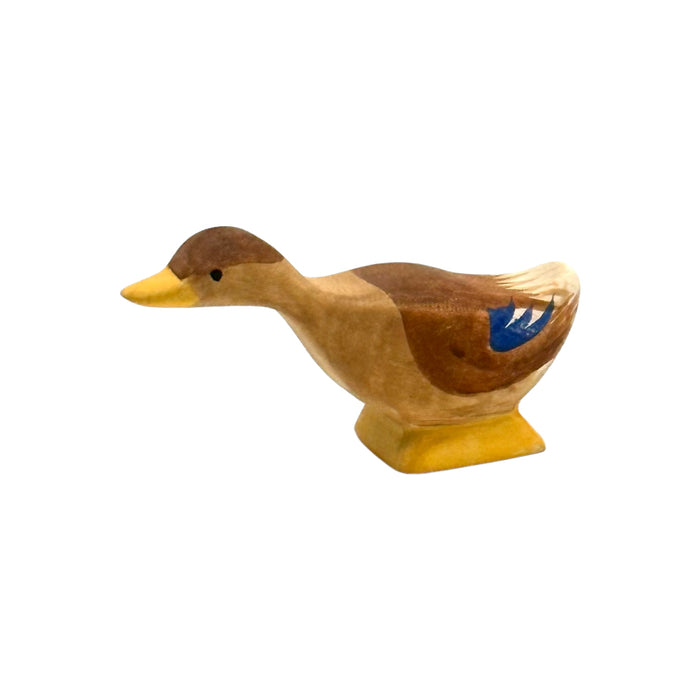 Handcrafted Open Ended Wooden Toy Farm Animal - Duck long neck