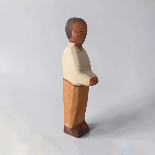 Handcrafted Open-Ended Wooden Toy Figure Family – Dark Skin Tone Father