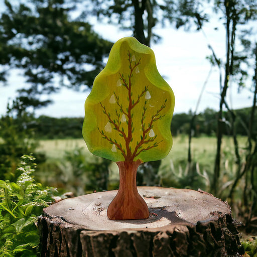 Handcrafted Open Ended Wooden Toy Tree and Landscaping - Pear Tree