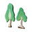 Handcrafted Open Ended Wooden Toy Tree and Landscaping - Birch Large and Small