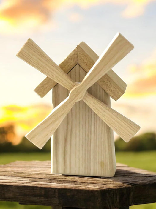 Handcrafted Open Ended Wooden Toy Windmill