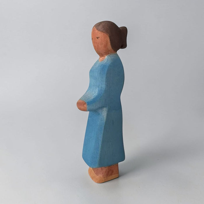 Handcrafted Open-Ended Wooden Toy Figure Family – Dark Skin Tone Mother