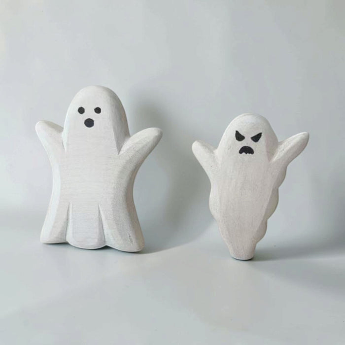 3-Piece Wooden Haunted House Set – Halloween Open-Ended Play | Spooky Village with Ghosts