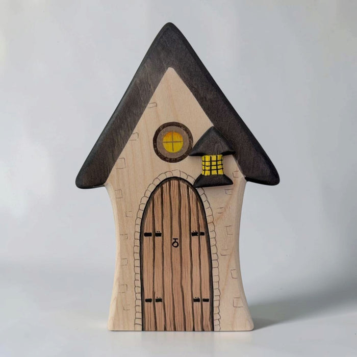 3-Piece Wooden Haunted House Set – Halloween Open-Ended Play | Spooky Village with Ghosts