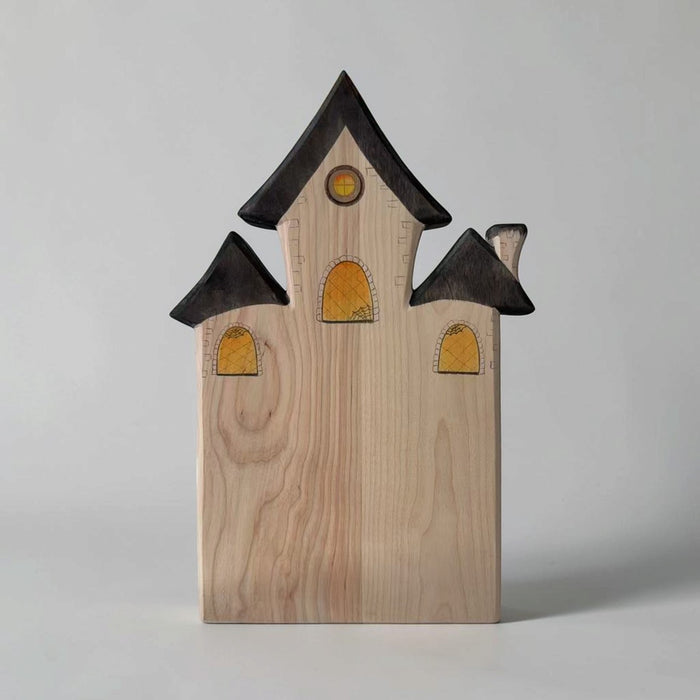 3-Piece Wooden Haunted House Set – Halloween Open-Ended Play | Spooky Village with Ghosts