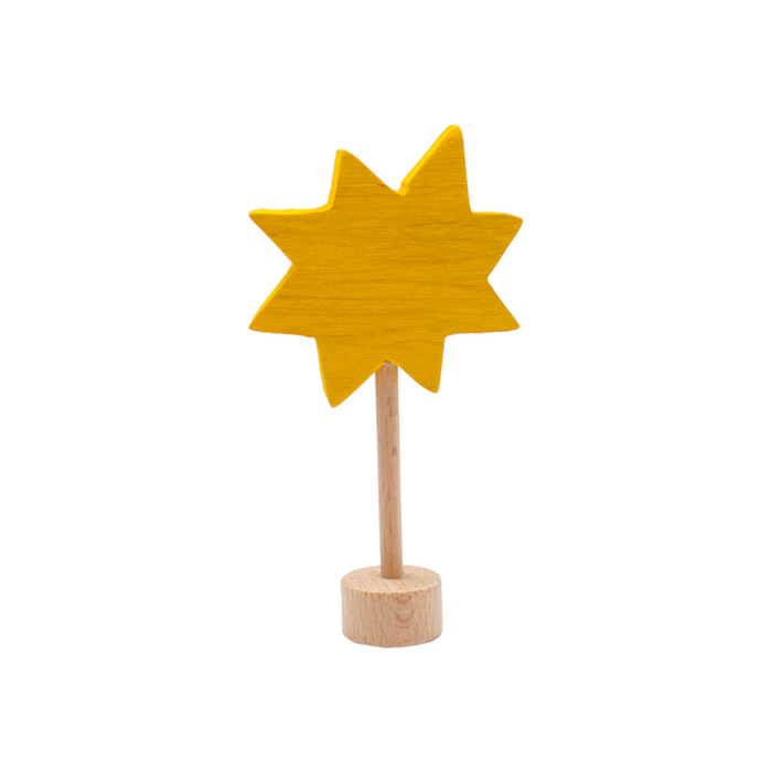 Handcrafted Open Ended Wooden Birthday Ring Ornament - Star