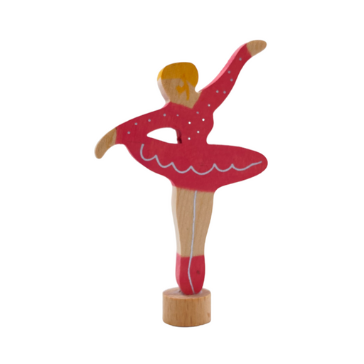 Handcrafted Open Ended Wooden Birthday Ring Ornament - Ballerina Pink
