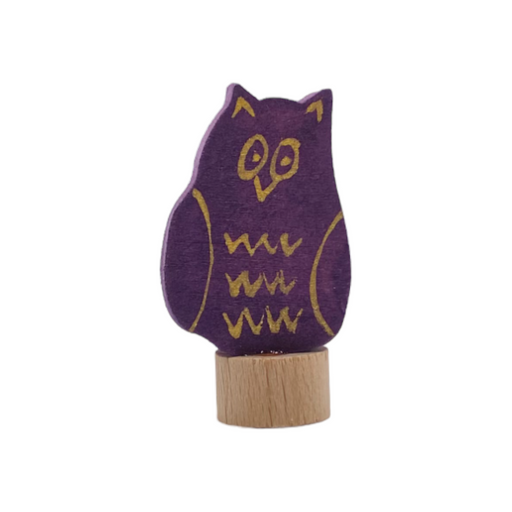 Handcrafted Open Ended Wooden Birthday Ring Ornament - Owl