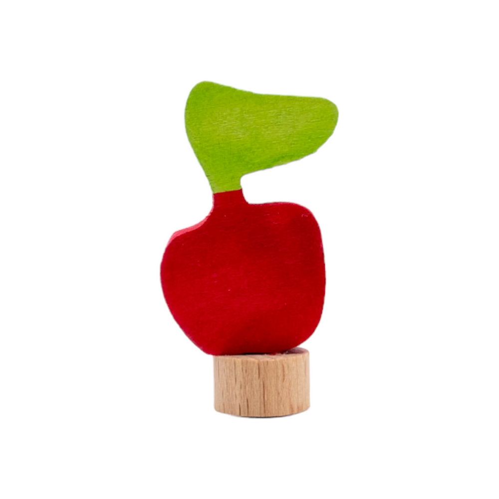 Handcrafted Open Ended Wooden Toy Birthday Ring Ornament - Cherry