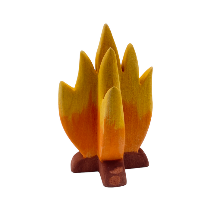 Handcrafted Open Ended Wooden Toy Tree and Landscaping - Fire Flame