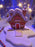 Handcrafted Wooden Christmas House with Base and Removable Parts