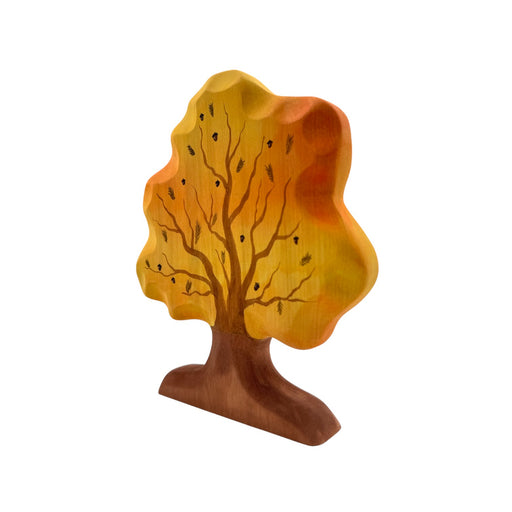 Handcrafted Open Ended Wooden Toy Tree and Landscaping - Autumn Oak Tree with Acorns