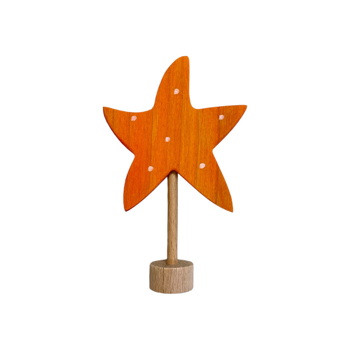 Handcrafted Open Ended Wooden Birthday Ring Ornament - Starfish