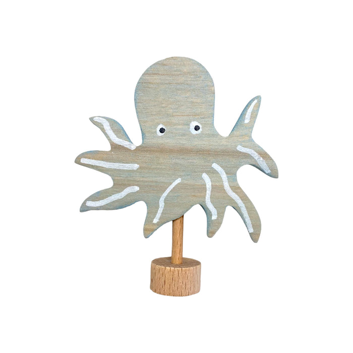 Handcrafted Open Ended Wooden Birthday Ring Ornament - Octopus