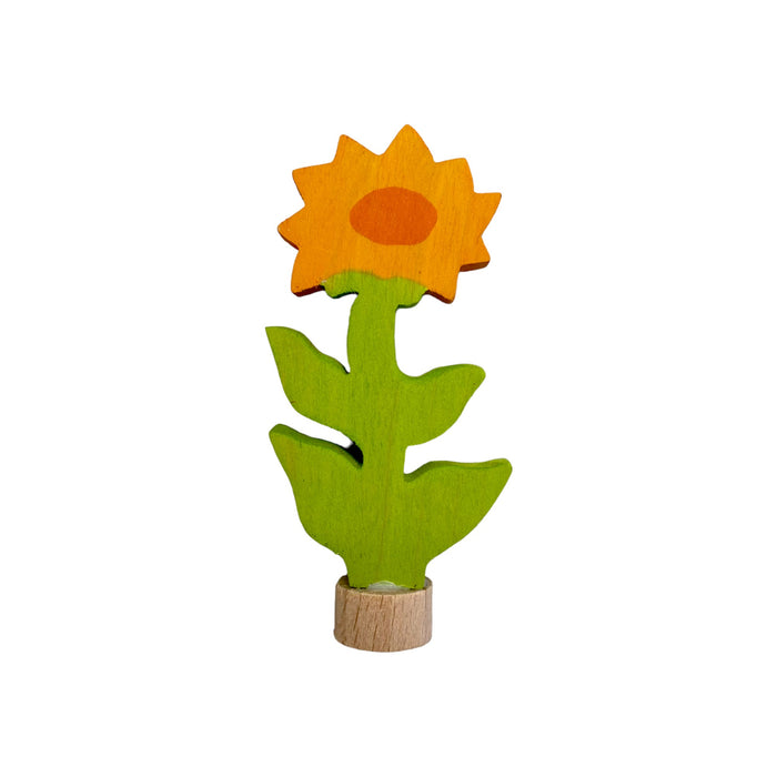 Handcrafted Open Ended Wooden Birthday Ring Ornament - Calendula