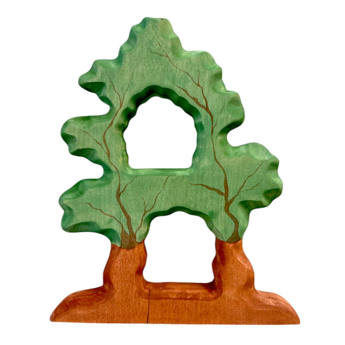 Handcrafted Open Ended Wooden Toy Tree and Landscaping - Large and Small Bird Tree