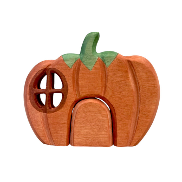 Handcrafted Open Ended Wooden Pumpkin House