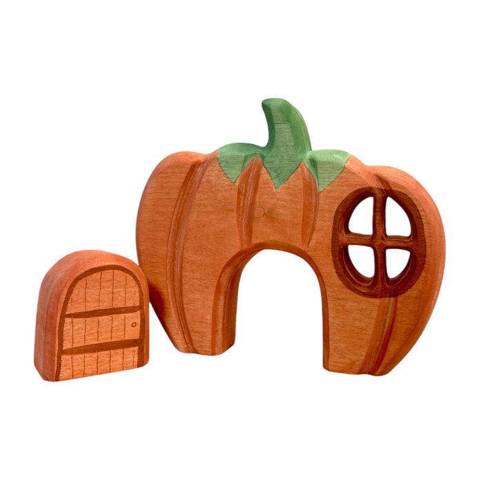 Handcrafted Open Ended Wooden Pumpkin House