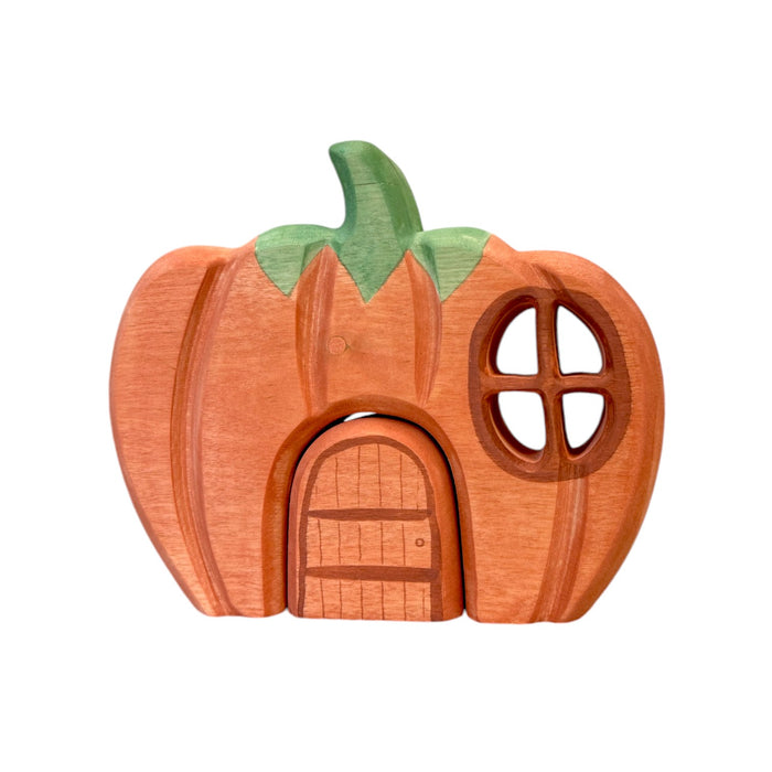 Handcrafted Open Ended Wooden Pumpkin House