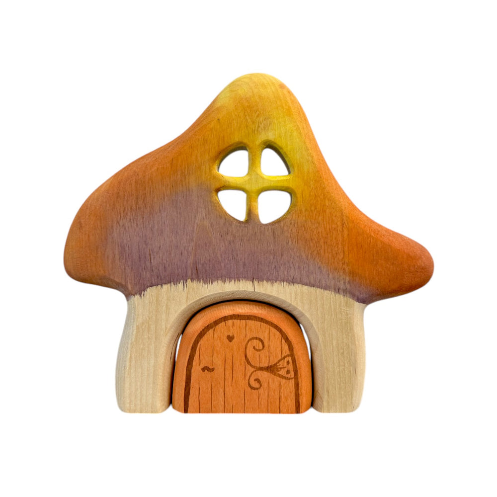 Handcrafted Open Ended Wooden Mushroom House