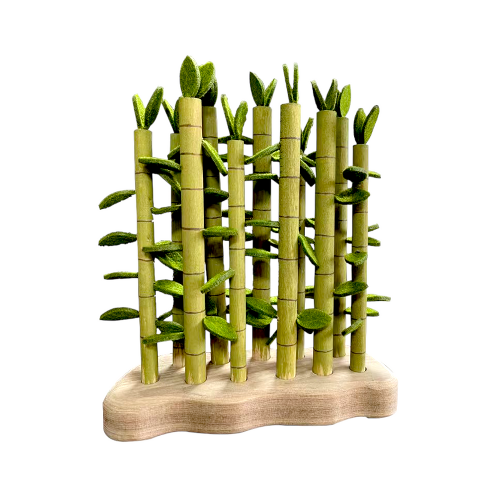 Handcrafted Open Ended Wooden Toy Tree and Landscaping - Bamboo Forest