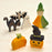 Handcrafted Open Ended Wooden Toy Holiday Set - 6 Pieces Sprite & Halloween Friends Set