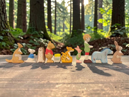 **Pre-order (Ships in 3-4 Weeks)** 10-Piece Handcrafted Wooden Winnie the Pooh & Friends Figure Set
