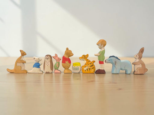 **Pre-order (Ships in 3-4 Weeks)** 10-Piece Handcrafted Wooden Winnie the Pooh & Friends Figure Set