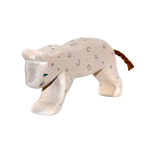 Handcrafted Open Ended Wooden Toy Animal - Snow Leopard