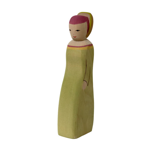 Handcrafted Open Ended Wooden Toy Figure Fairy Tale - Green Lady in Waiting