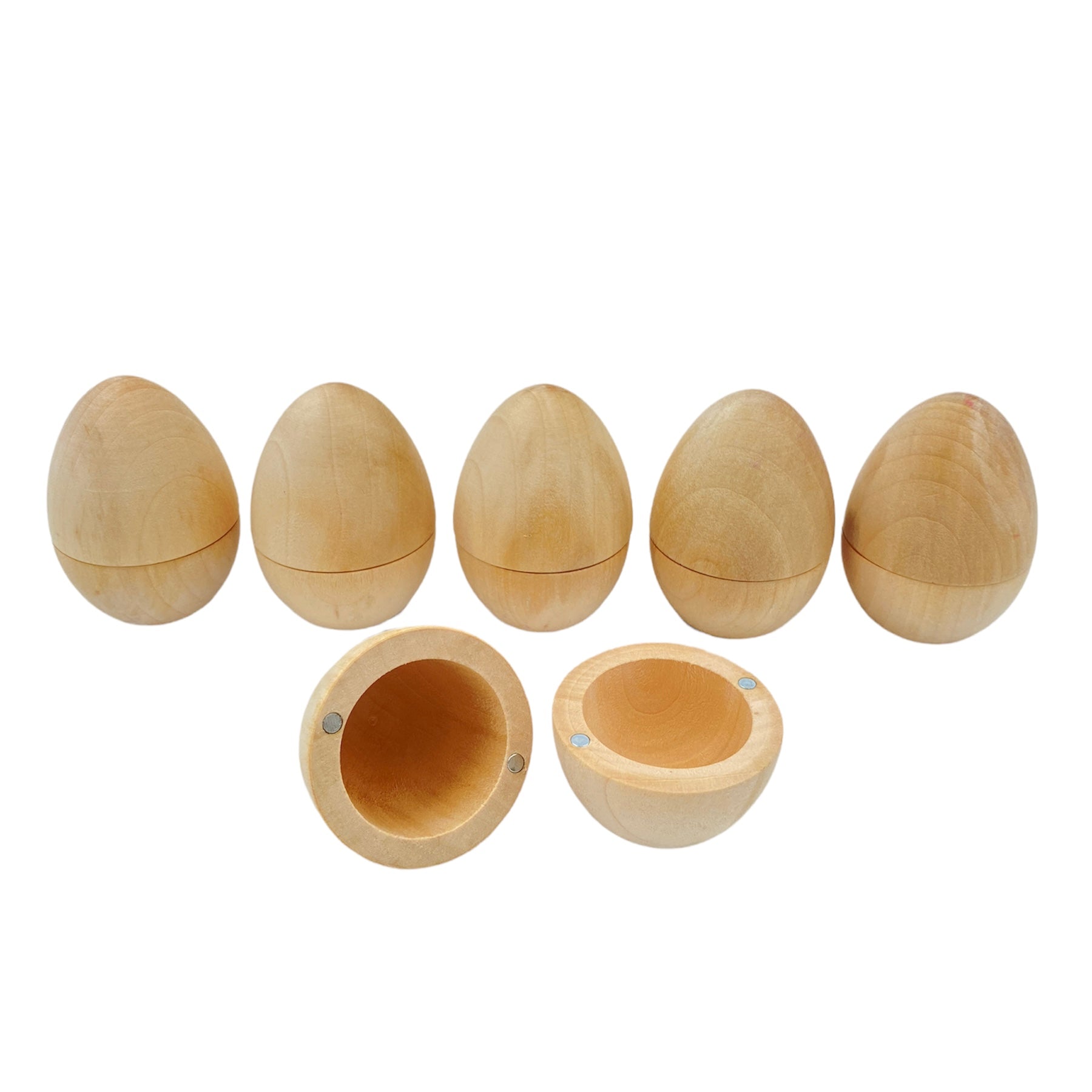6 Pcs Magnetic Natural Wooden Eggs — Green Elephant Home and Toys