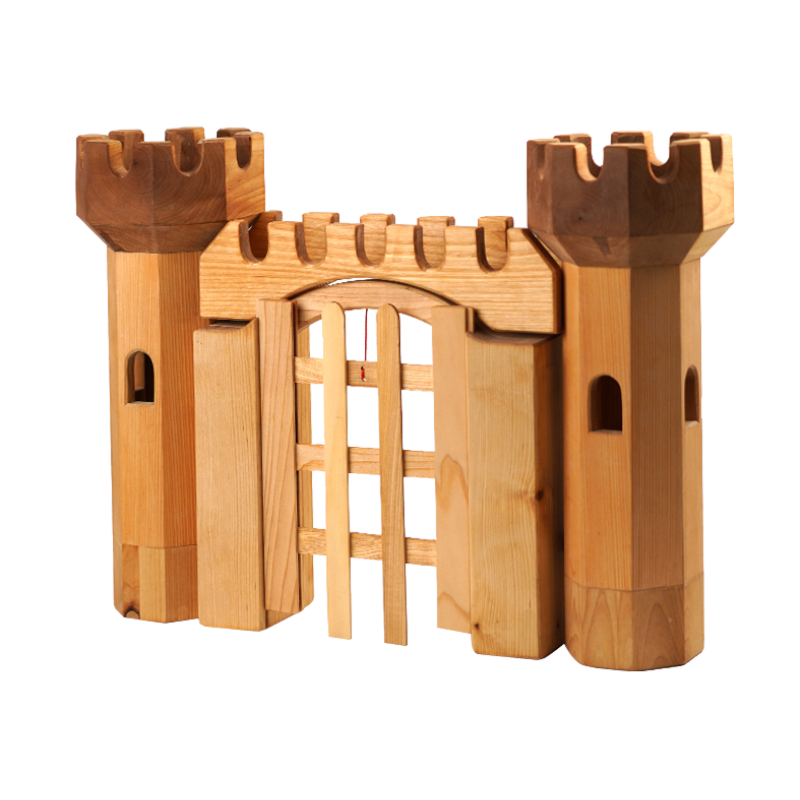 **Pre-order (Ships in 3-4 Weeks)**Handcrafted Open Ended Wooden Toy Castles - Combination Round Towers