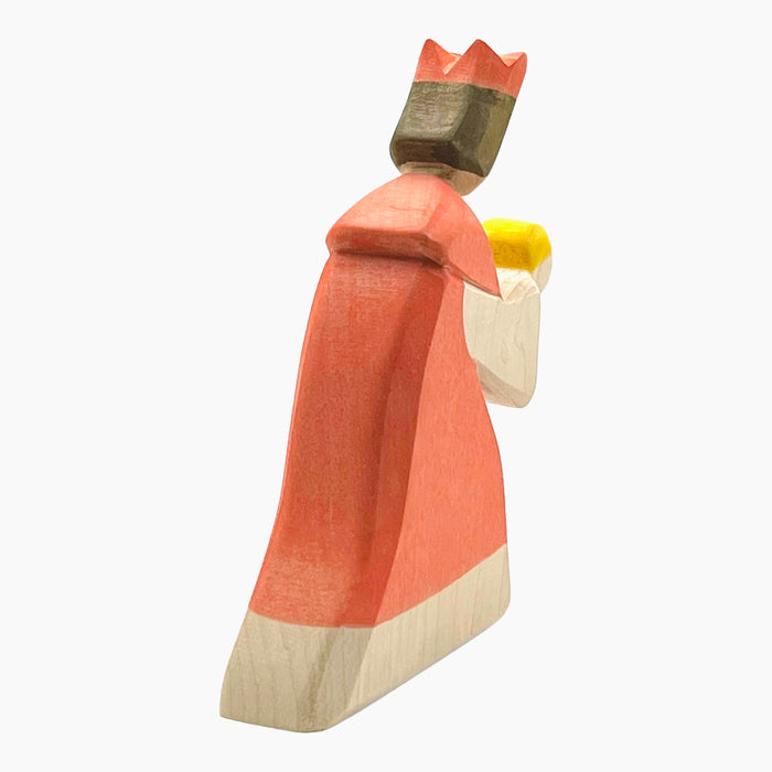 Handcrafted Open Ended Wooden Toy Figure Fairy Tale - King Red