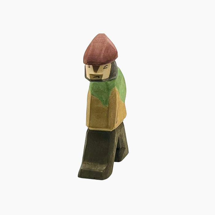 Handcrafted Open Ended Wooden Toy Figure Fairy Tale - Robber with House Set