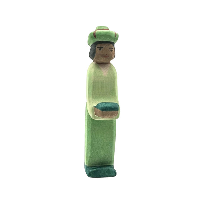 Handcrafted Open Ended Wooden Toy Figure Fairy Tale - King green oriental