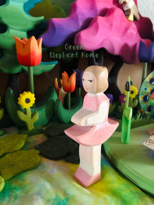 Handcrafted Open Ended Wooden Toy Figure Fairy Tale - Ballerina