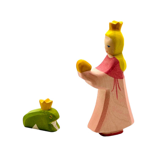 Handcrafted Open Ended Wooden Toy Figure Fairy Tale - Frog King and Princess