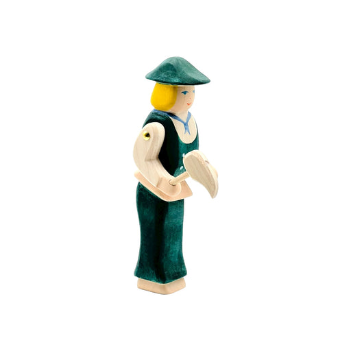 Handcrafted Open Ended Wooden Toy Figure Family - Carpenter (Dark Green)