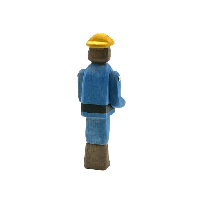 Handcrafted Open Ended Wooden Toy Figure Family - Fireman