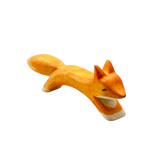 Handcrafted Open Ended Wooden Toy Animal - Fox running