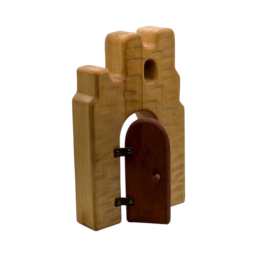 Handcrafted Open Ended Wooden Toy Castles - Tower with Door