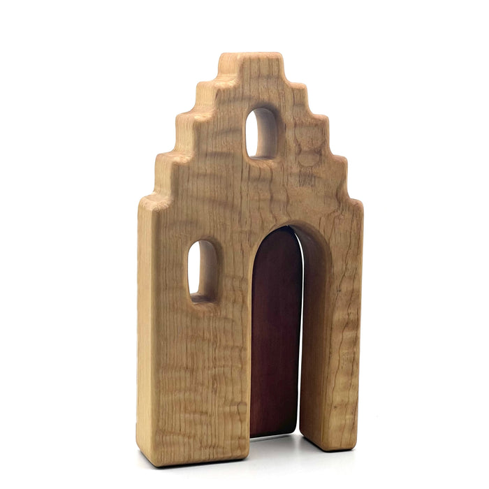 Handcrafted Open Ended Wooden Toy Castles - Big Cityhouse with Door