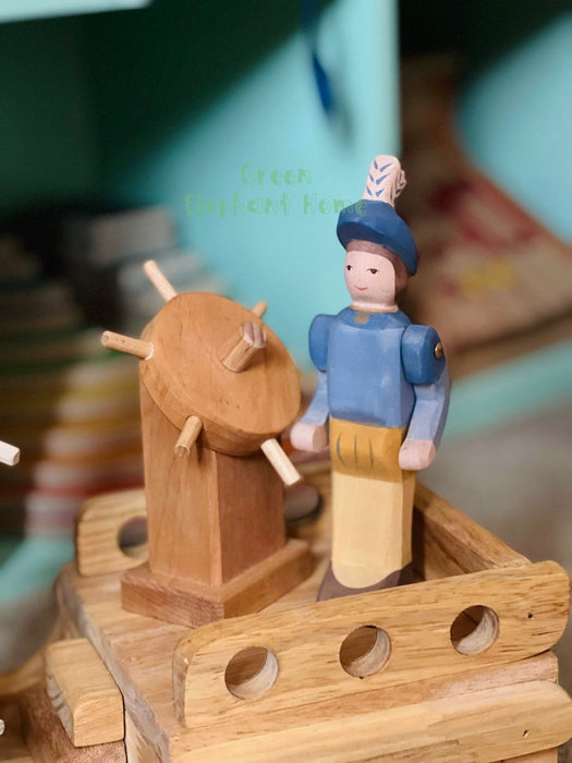 Handcrafted Open Ended Wooden Toy Figure Fairy Tale - Crown Prince without Sword