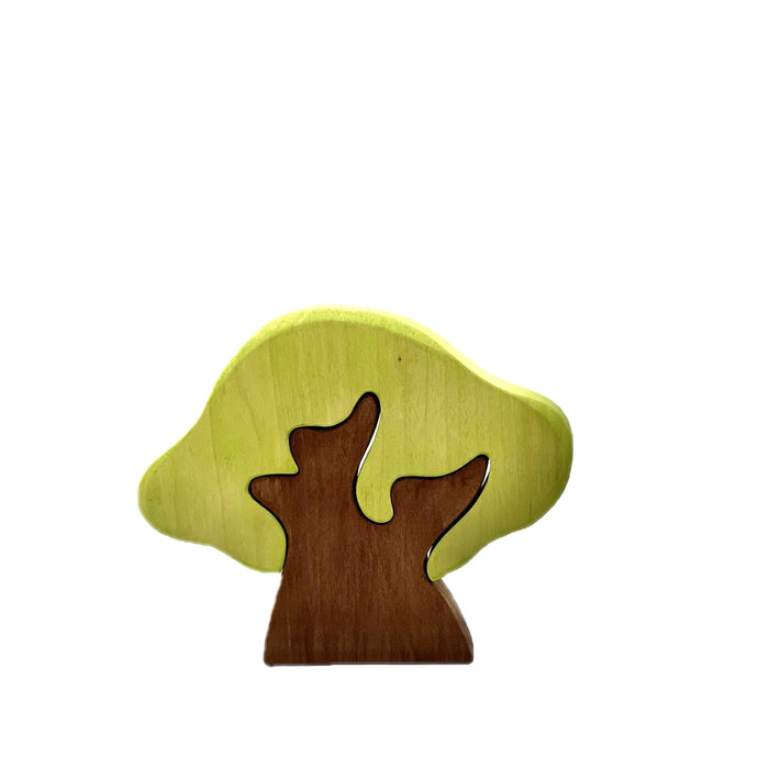 Handcrafted Open Ended Wooden Toy Tree and Landscaping - Oak Tree 2 Pieces