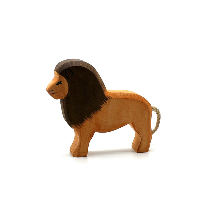 Handcrafted Open Ended Wooden Toy Animal - Lion male