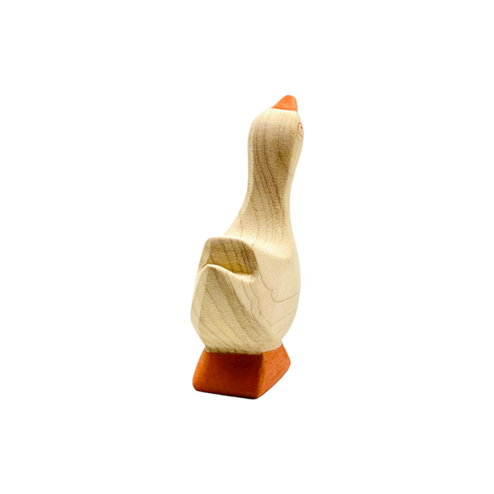 Handcrafted Open Ended Wooden Toy Farm Animal - Goose Head High